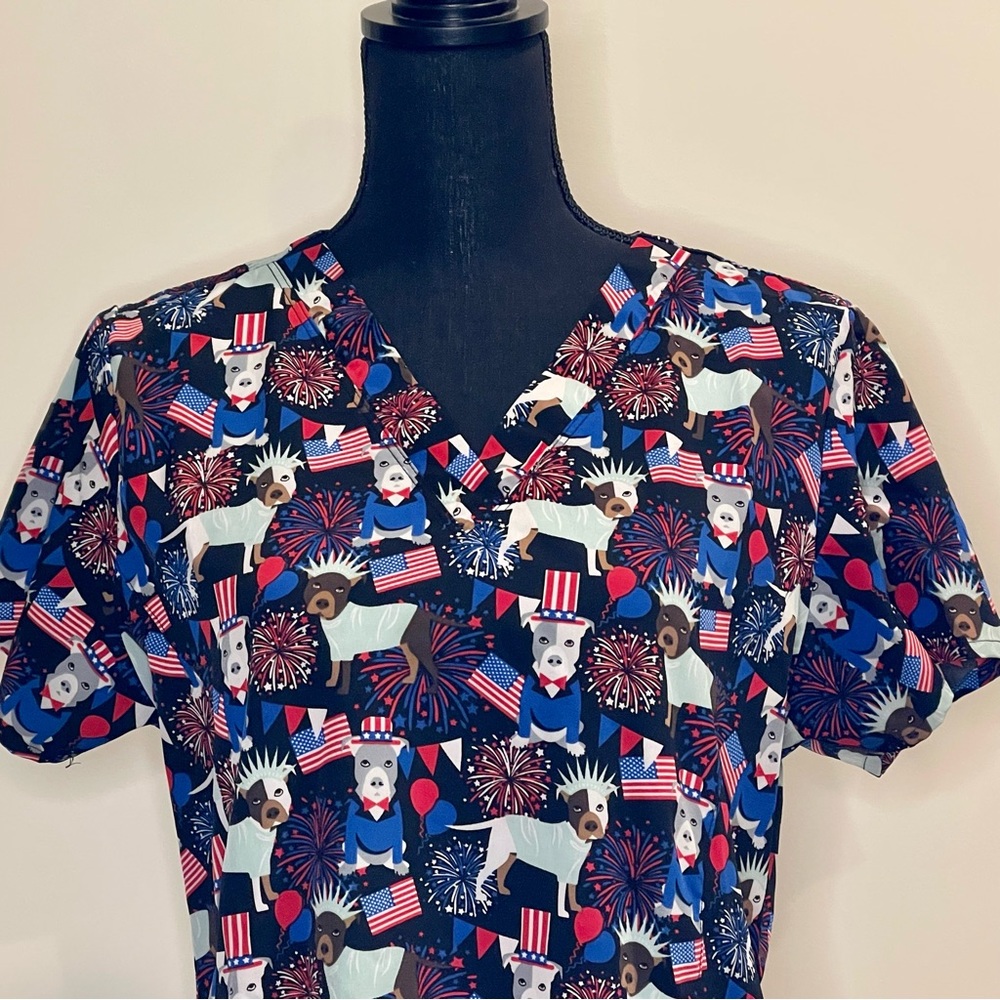 Fourth of July dog scrub top 🇺🇸🐶